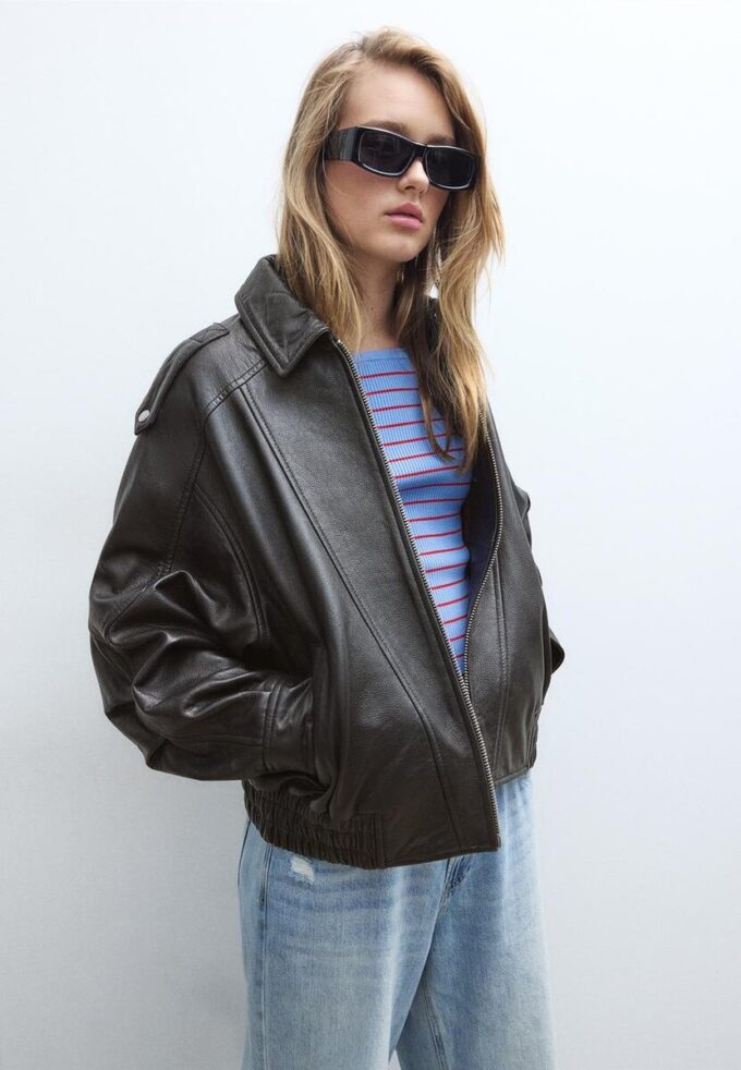 Chaqueta de piel oversize Chaqueta de piel oversize