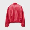 Chaqueta globo efecto piel con detalle de cinturón Chaqueta globo efecto piel con detalle de cinturón