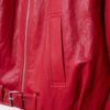 Chaqueta globo efecto piel con detalle de cinturón Chaqueta globo efecto piel con detalle de cinturón
