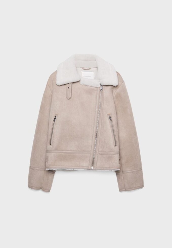 Chaqueta motera de ante sintético Chaqueta motera de ante sintético