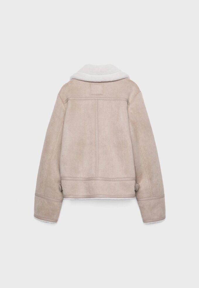 Chaqueta motera de ante sintético Chaqueta motera de ante sintético