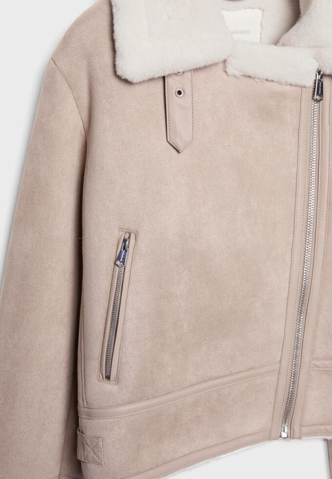 Chaqueta motera de ante sintético Chaqueta motera de ante sintético