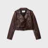 Chaqueta motera de imitación de piel con cinturón Chaqueta motera de imitación de piel con cinturón