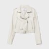 Chaqueta motera de imitación de piel con cinturón Chaqueta motera de imitación de piel con cinturón