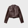 Chaqueta motera de imitación de piel con cinturón Chaqueta motera de imitación de piel con cinturón