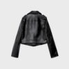 Chaqueta motera de imitación de piel con cinturón Chaqueta motera de imitación de piel con cinturón