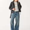 Chaqueta motera efecto piel Chaqueta motera efecto piel