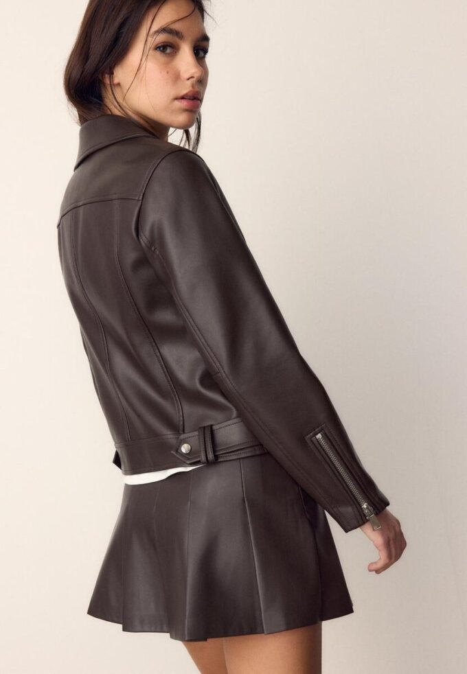 Chaqueta motera efecto piel Chaqueta motera efecto piel