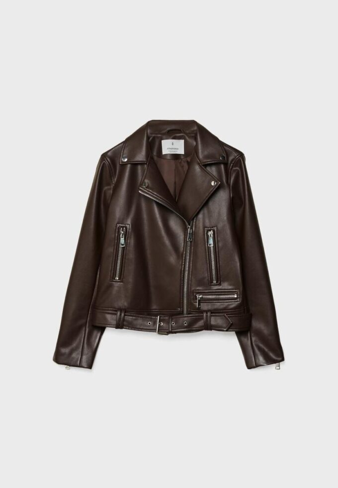 Chaqueta motera efecto piel Chaqueta motera efecto piel