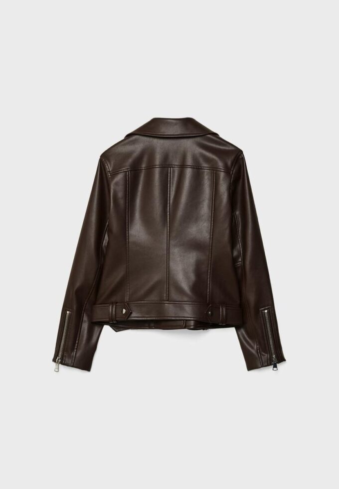 Chaqueta motera efecto piel Chaqueta motera efecto piel