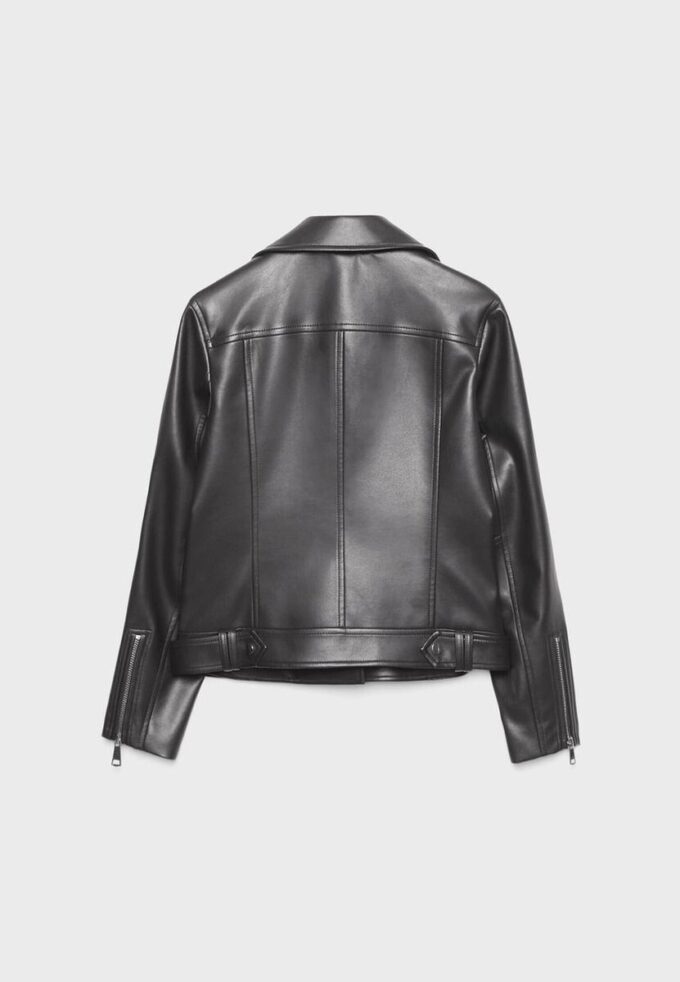 Chaqueta motera efecto piel Chaqueta motera efecto piel