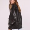 Chaqueta motera oversize con efecto piel Chaqueta motera oversize con efecto piel