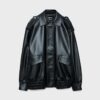 Chaqueta motera oversize con efecto piel Chaqueta motera oversize con efecto piel