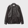 Chaqueta motera oversize con efecto piel Chaqueta motera oversize con efecto piel