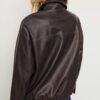 Chaqueta oversize con efecto de piel lavada Chaqueta oversize con efecto de piel lavada