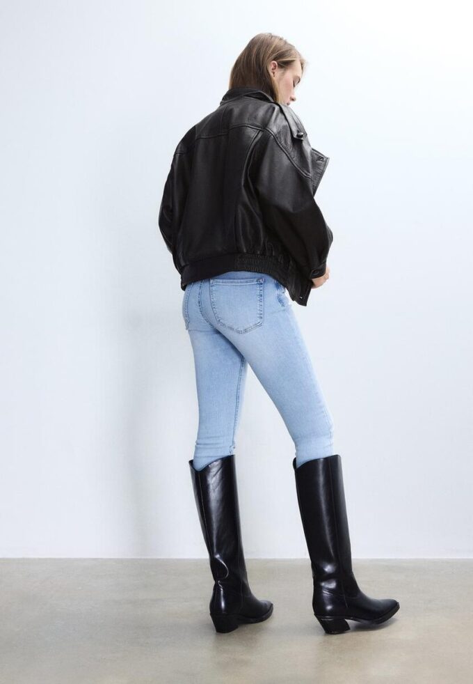 Chaqueta oversize con solapa 100 % piel Chaqueta oversize con solapa 100 % piel