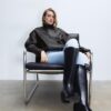 Chaqueta oversize con solapa 100 % piel Chaqueta oversize con solapa 100 % piel