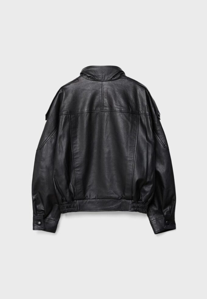 Chaqueta oversize con solapa 100 % piel Chaqueta oversize con solapa 100 % piel