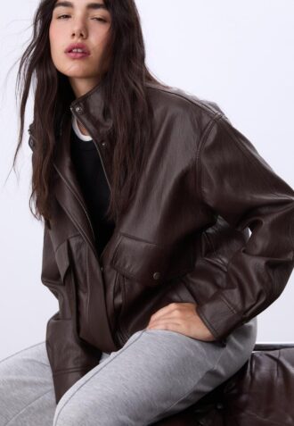 Chaqueta oversize de imitación de piel