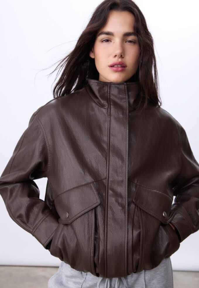 Chaqueta oversize de imitación de piel Chaqueta oversize de imitación de piel