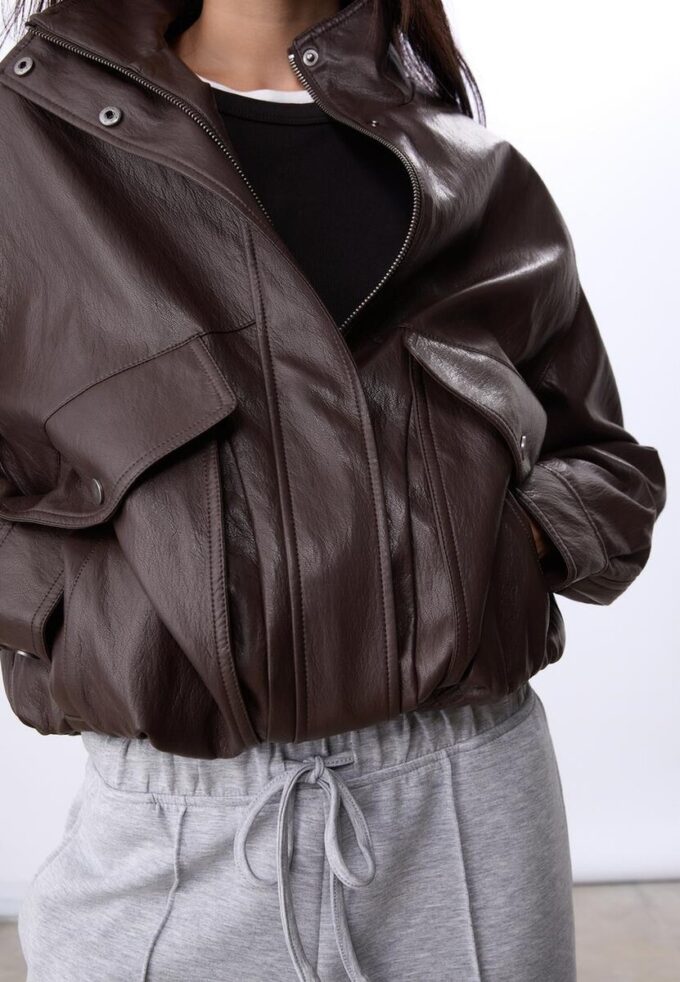 Chaqueta oversize de imitación de piel Chaqueta oversize de imitación de piel