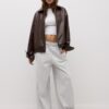Chaqueta oversize efecto piel Chaqueta oversize efecto piel