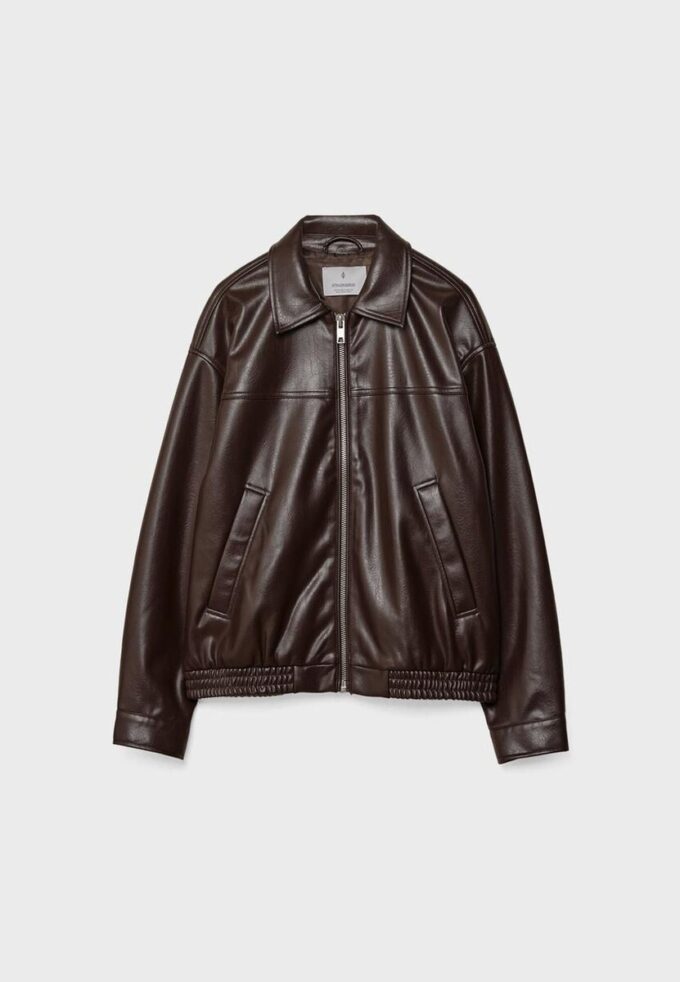 Chaqueta oversize efecto piel Chaqueta oversize efecto piel