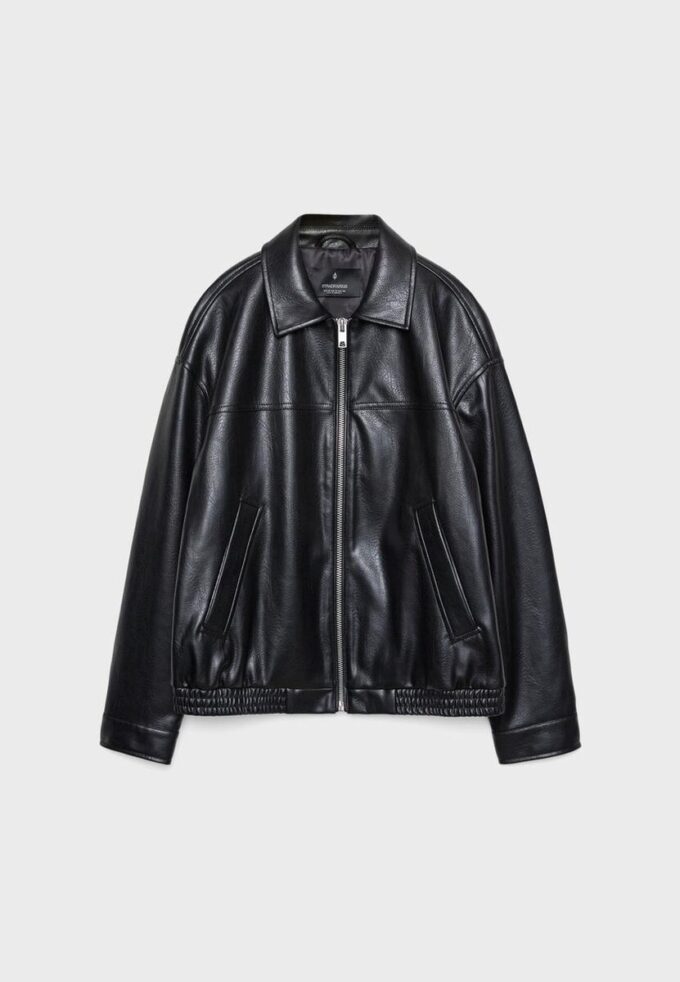 Chaqueta oversize efecto piel Chaqueta oversize efecto piel