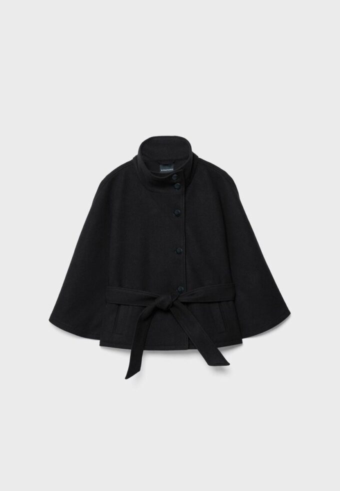 Chaqueta tipo capa de tacto suave