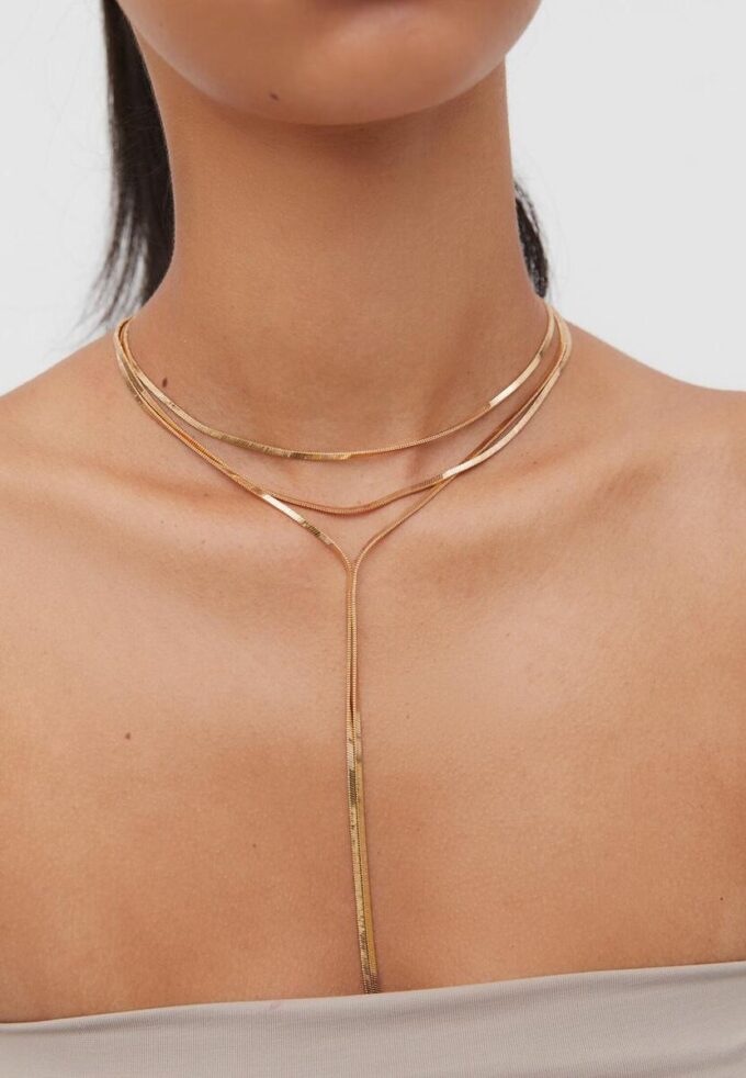 Collar largo de múltiples cadenas