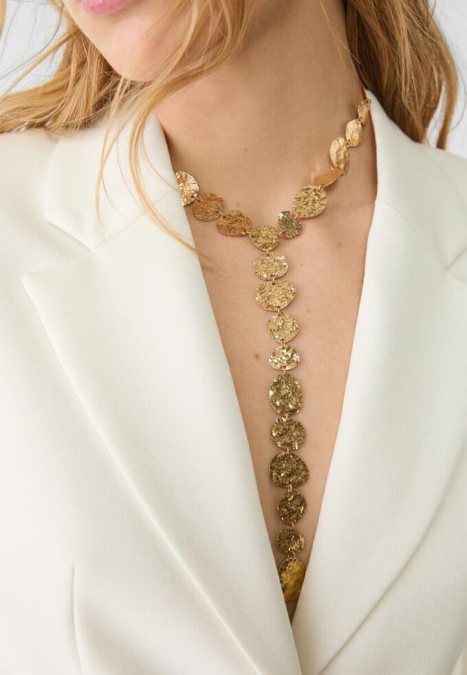 Collar lariat texturado