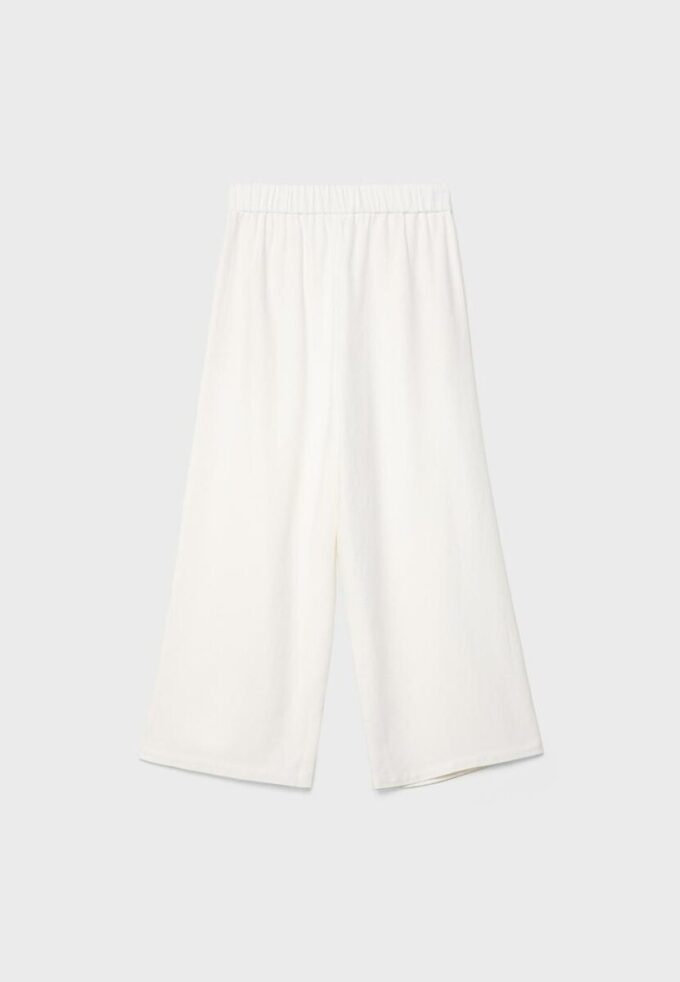 Culotte con pinzas de mezcla de lino Culotte con pinzas de mezcla de lino