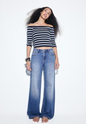 D91 Vaqueros de tiro bajo y pierna Wide Leg