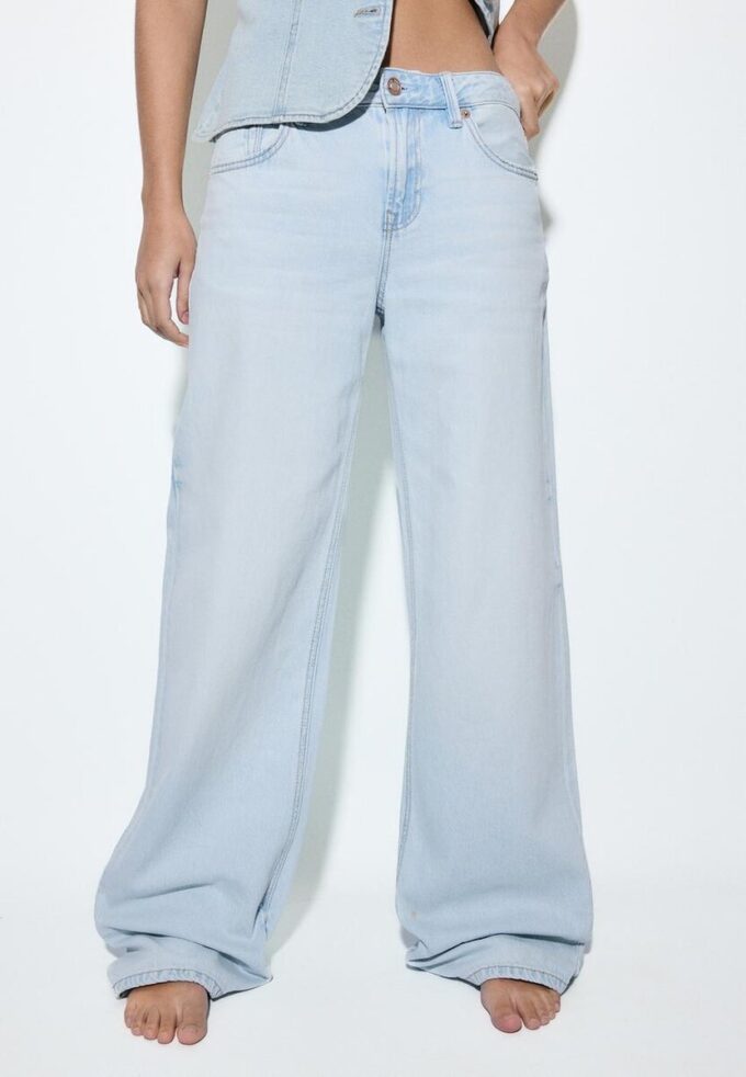 D91 Vaqueros de tiro bajo y pierna Wide Leg D91 Vaqueros de tiro bajo y pierna Wide Leg