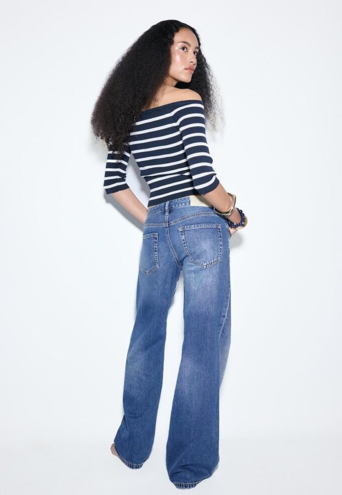 D91 Vaqueros de tiro bajo y pierna Wide Leg D91 Vaqueros de tiro bajo y pierna Wide Leg