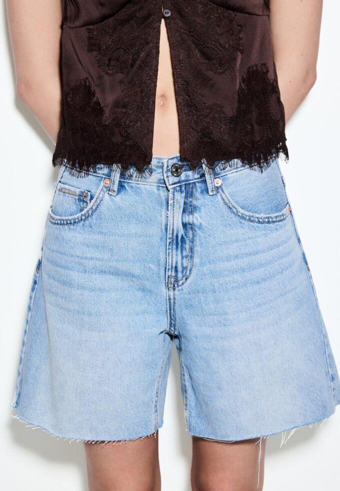 D93 Pantalones cortos de mezclilla largos D93 Pantalones cortos de mezclilla largos