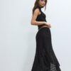 Falda midi asimétrica de encaje Falda midi asimétrica de encaje