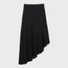 Falda midi asimétrica de encaje Falda midi asimétrica de encaje