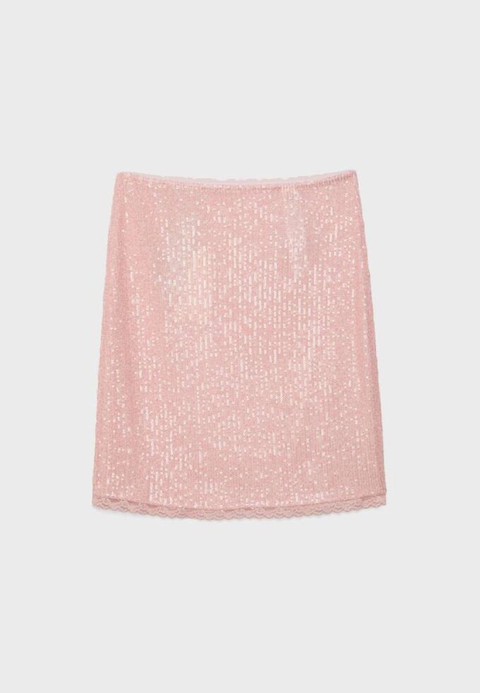 Falda midi de lentejuelas Falda midi de lentejuelas