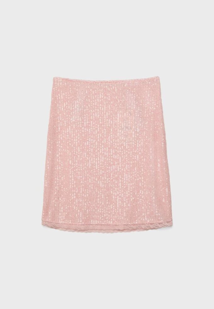 Falda midi de lentejuelas Falda midi de lentejuelas