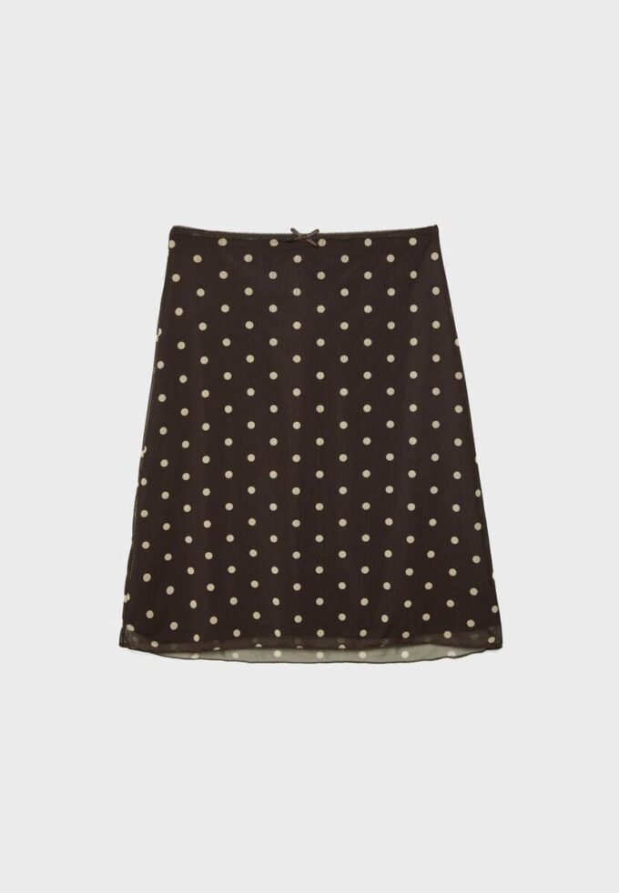 Falda midi de tul con lunares Falda midi de tul con lunares