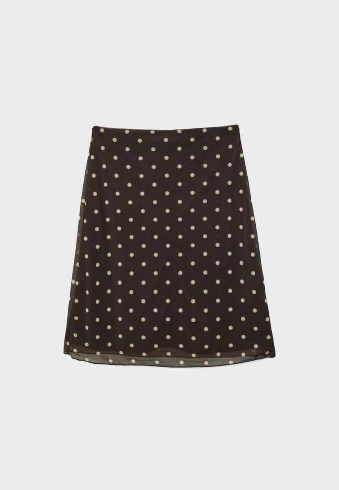 Falda midi de tul con lunares Falda midi de tul con lunares