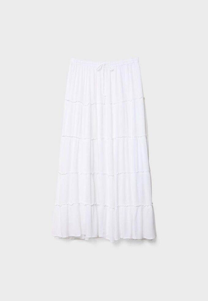 Falda midi fluida con paneles Falda midi fluida con paneles