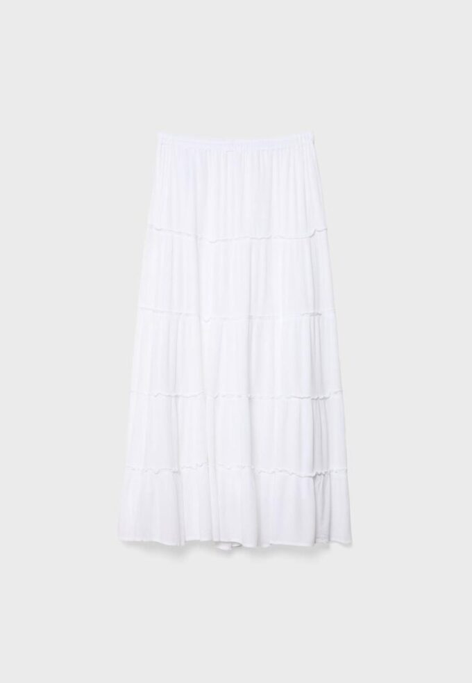 Falda midi fluida con paneles Falda midi fluida con paneles