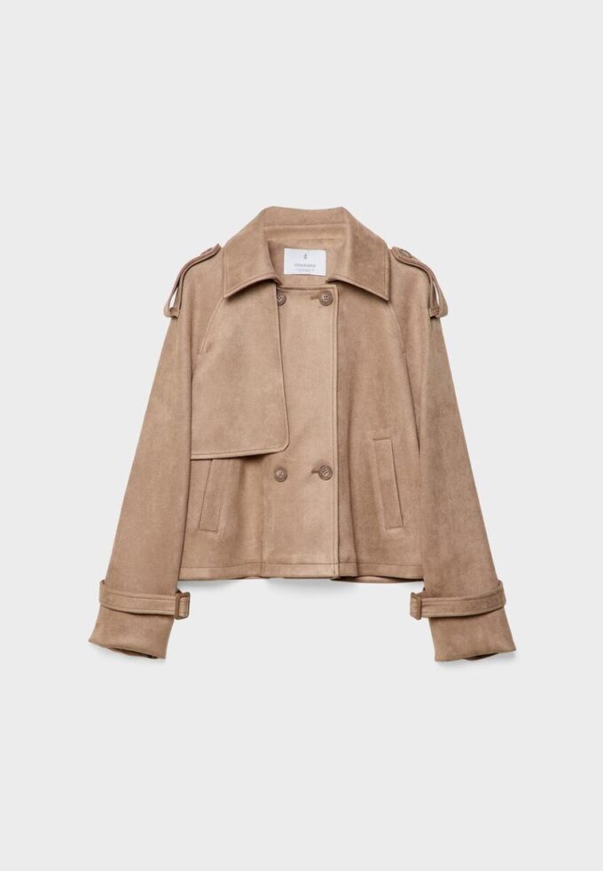 Gabardina corta de imitación de gamuza Gabardina corta de imitación de gamuza