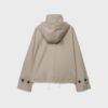 Gabardina corta de manga abullonada con capucha desmontable Gabardina corta de manga abullonada con capucha desmontable