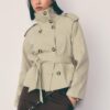 Gabardina de cuello alto con cinturón Gabardina de cuello alto con cinturón