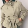 Gabardina de cuello alto con cinturón Gabardina de cuello alto con cinturón