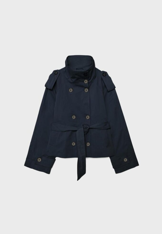 Gabardina de cuello alto con cinturón Gabardina de cuello alto con cinturón
