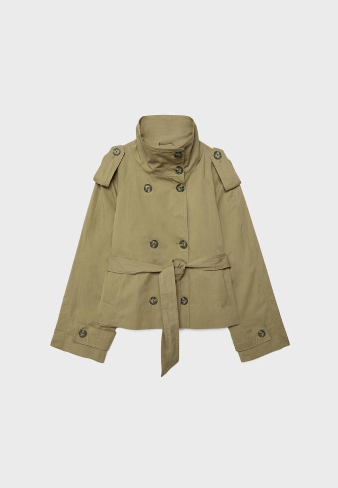 Gabardina de cuello alto con cinturón Gabardina de cuello alto con cinturón